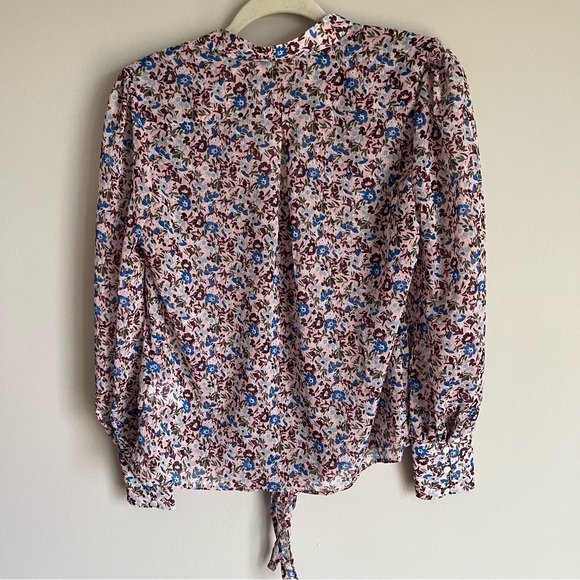 The East Order Sophie Chiffon Tie Front Blouse Multicolor Floral Print Size XS - Picture 10 of 15